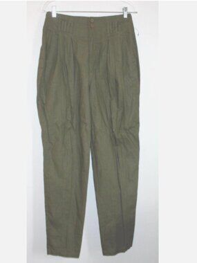 Deadstock Vintage 80s Gitano High-Waisted Pleated Pants NWT Olive Green